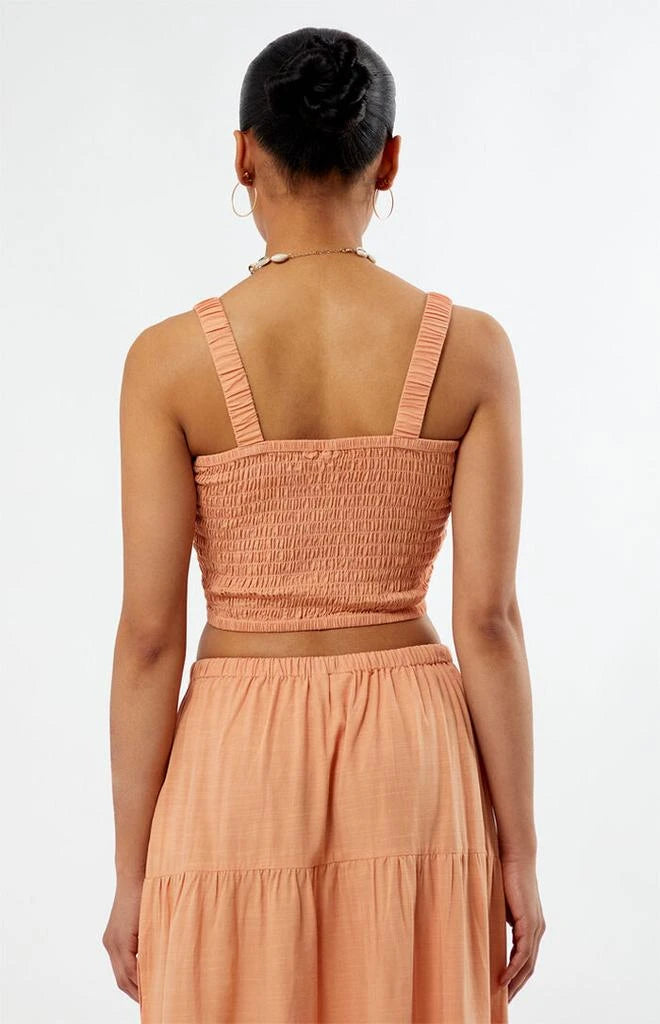 Rhythm Sammy Smocked Top - Peach