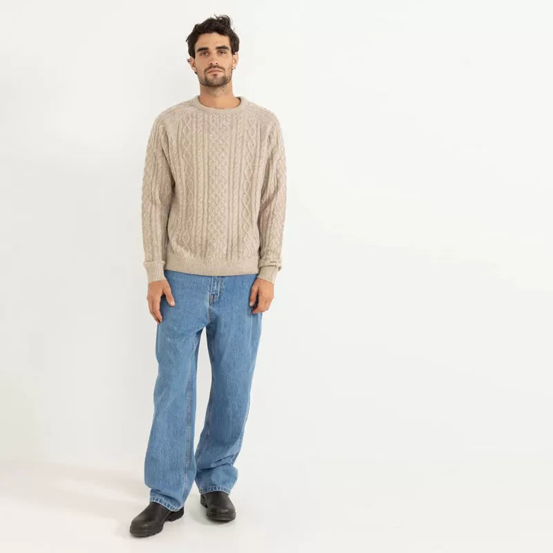 Rhythm Mohair Fishermans Knit - Oatmeal