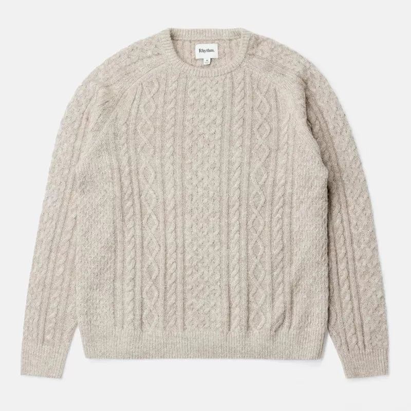 Rhythm Mohair Fishermans Knit - Oatmeal