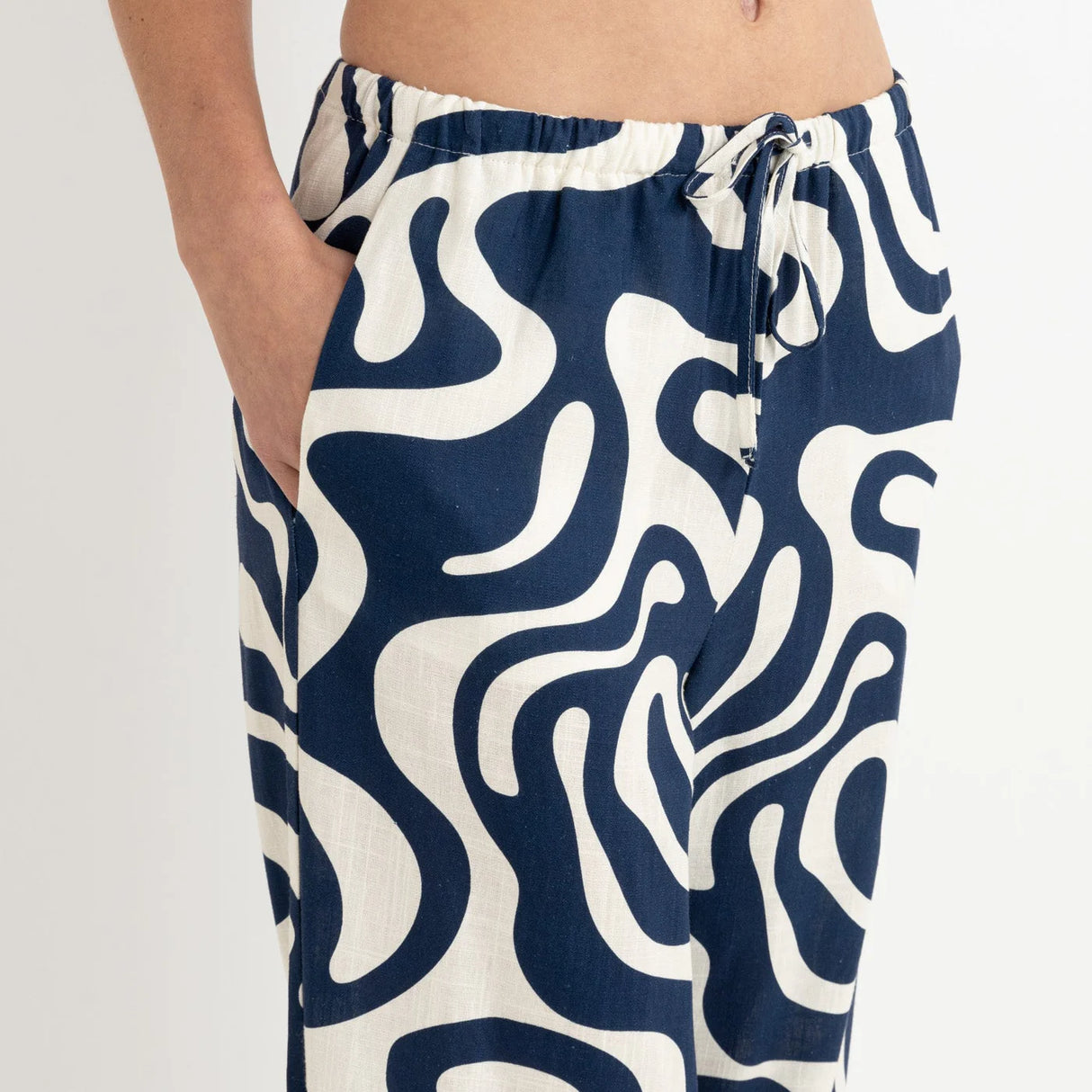 a close up of the rhythm waverly drawstring pant