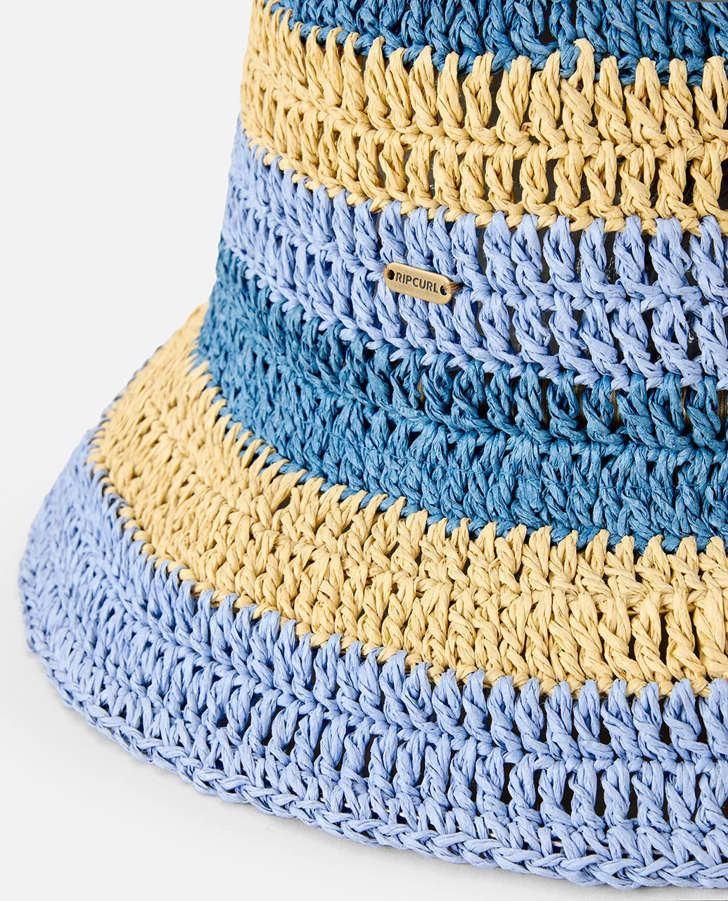 Rip Curl Crochet Bucket Hat - Blue/Natural