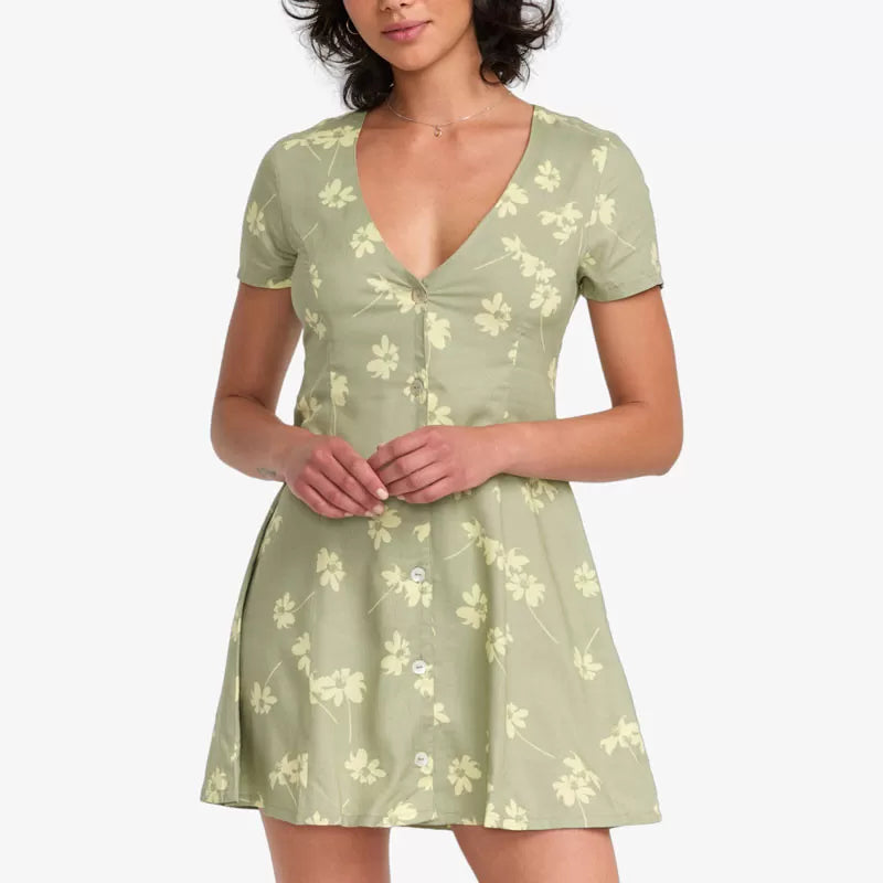 RVCA Understated Dress - Green Tea
