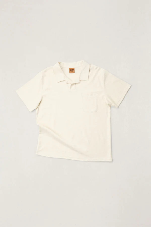 Rhythm Vintage Terry Polo T-Shirt - Natural