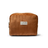 Brown textured pouch with 'AZUR' label on a white background
