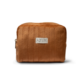 Brown textured pouch with 'AZUR' label on a white background