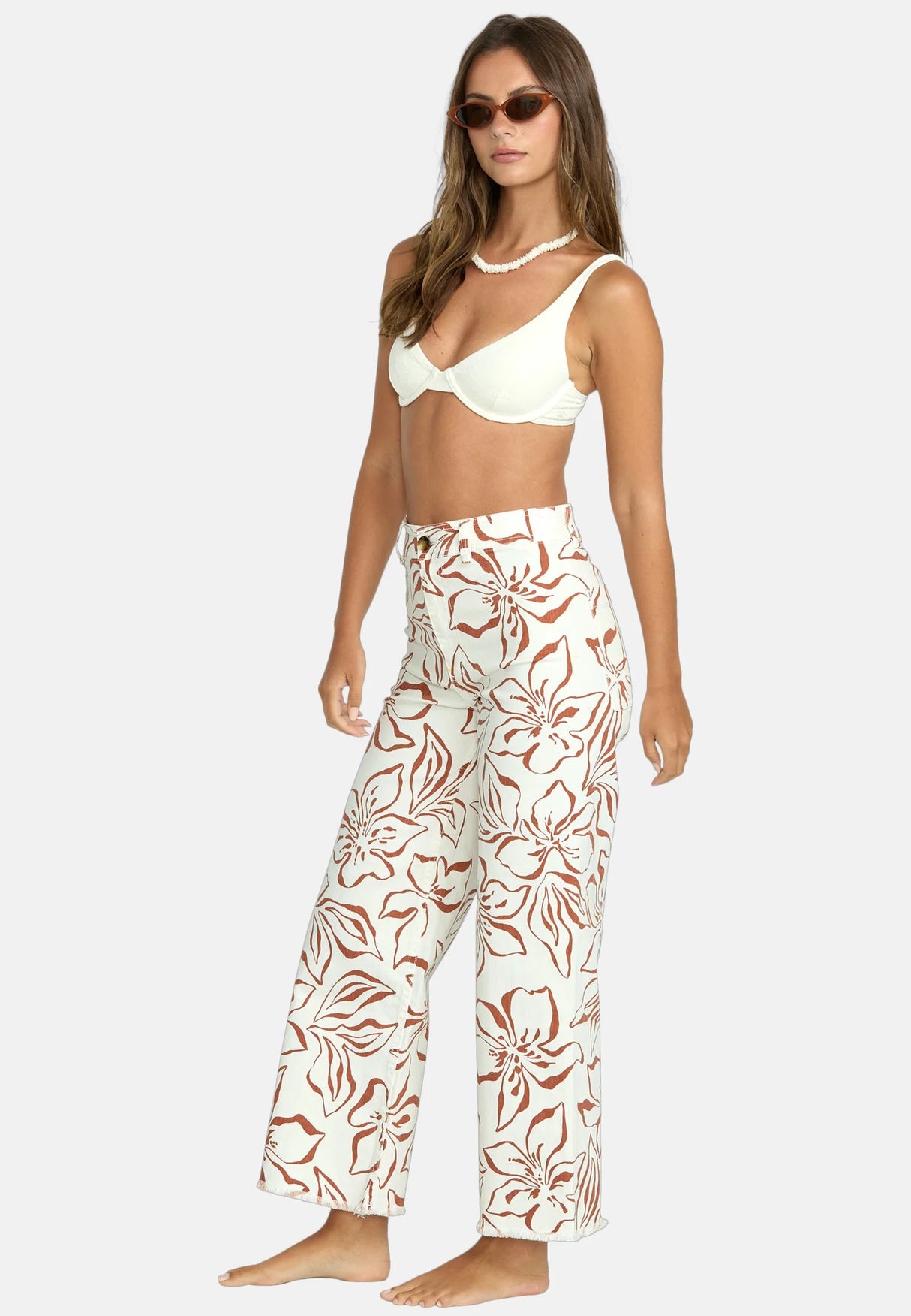 Billabong Free Fall Printed Twill Pant - Off White