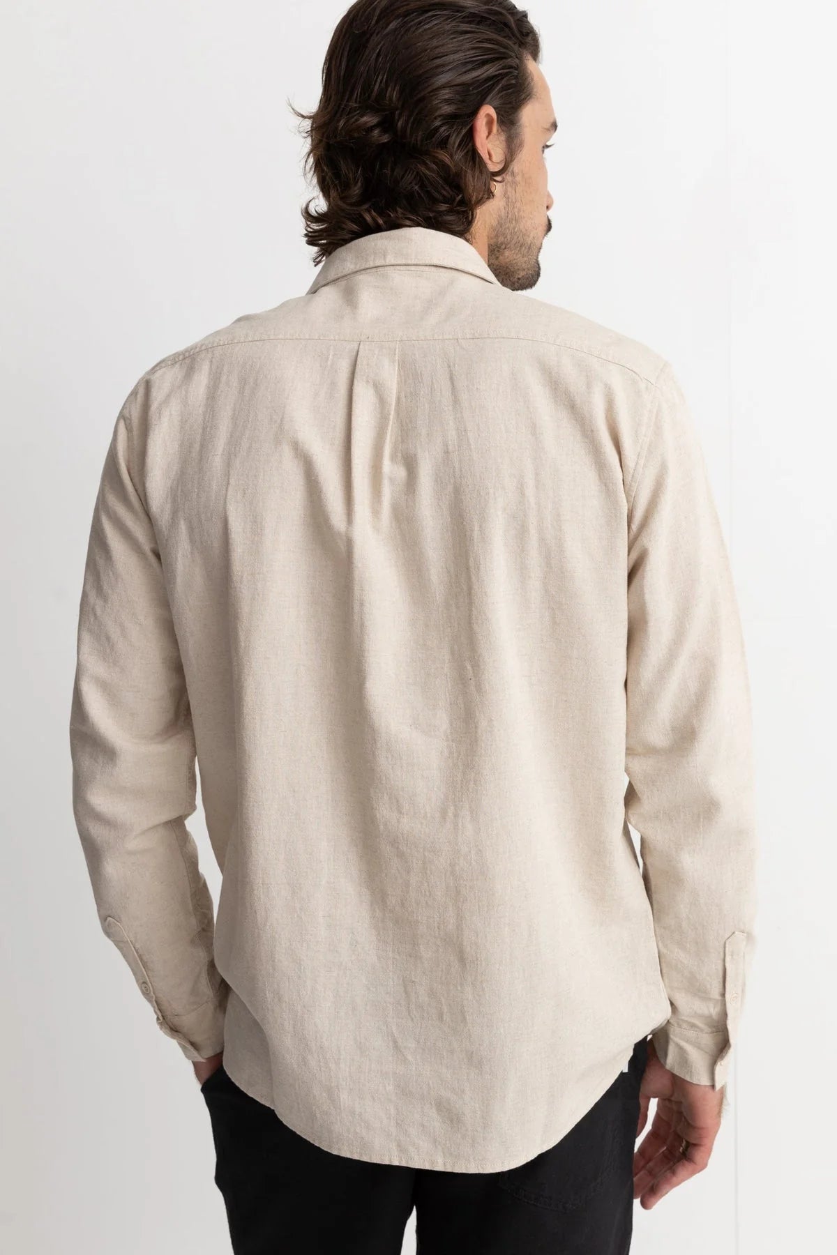 Rhythm Classic Linen LS Shirt - Sand