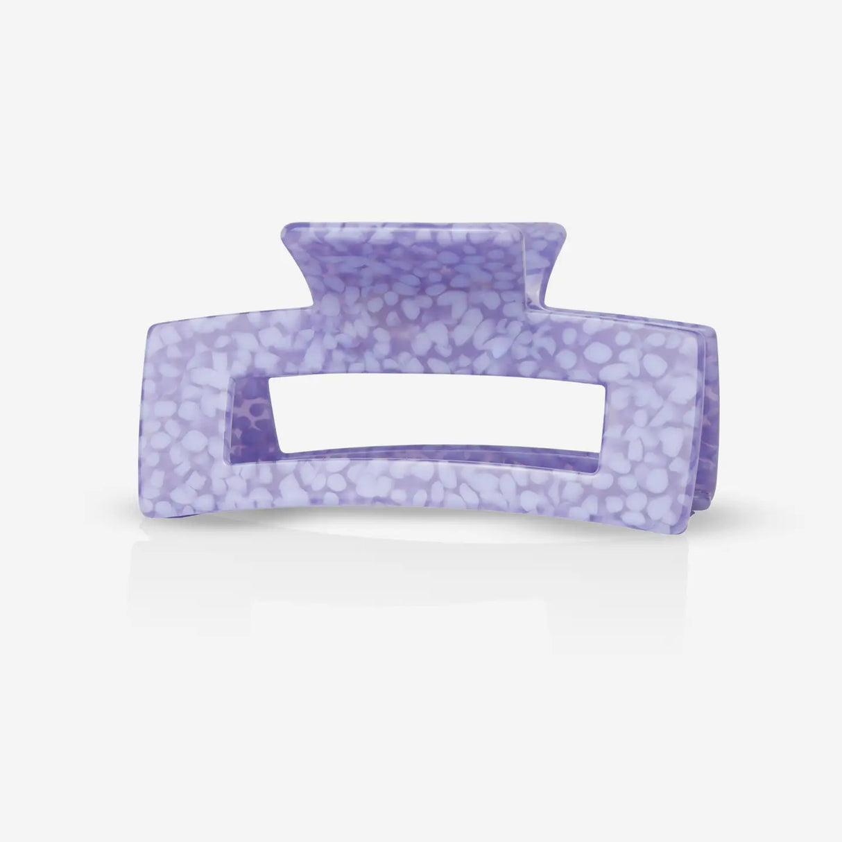 A sasstie recycled plastic purple hair clip on a white background
