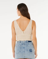 Rip Curl Paradise Check Top - Off White