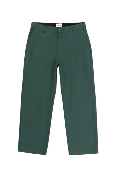 Green Rhythm twill pants on a white background