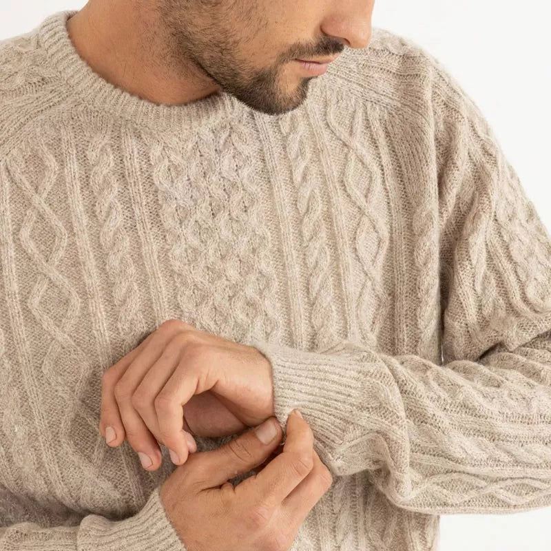 Rhythm Mohair Fishermans Knit - Oatmeal